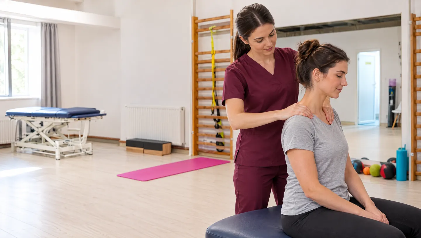 Masaj local: o manevră ilustrativă într-o sală inspirată de clinica Fizio Aktiv